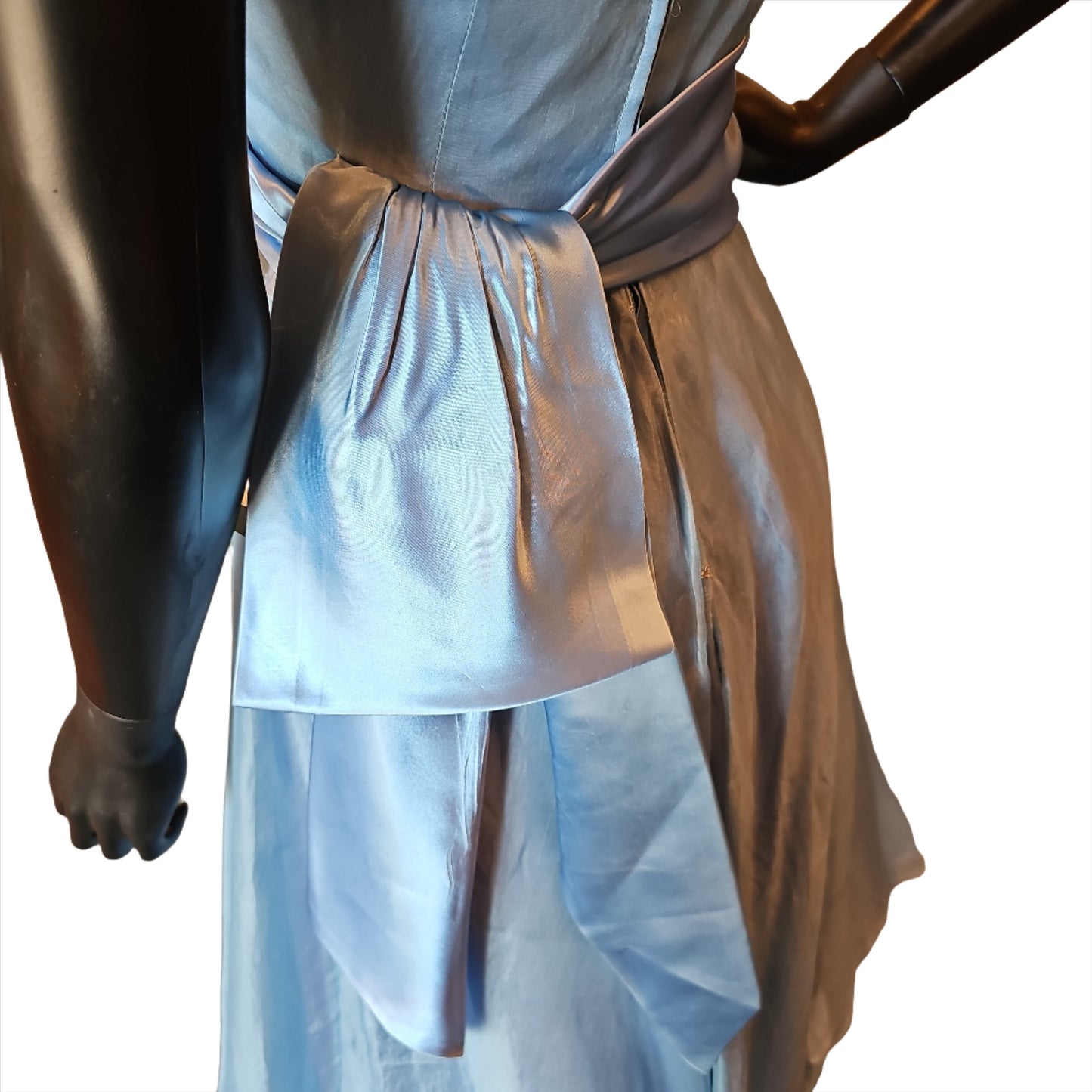 Vintage 50s Blue Organza Party Dress / Evening Gown