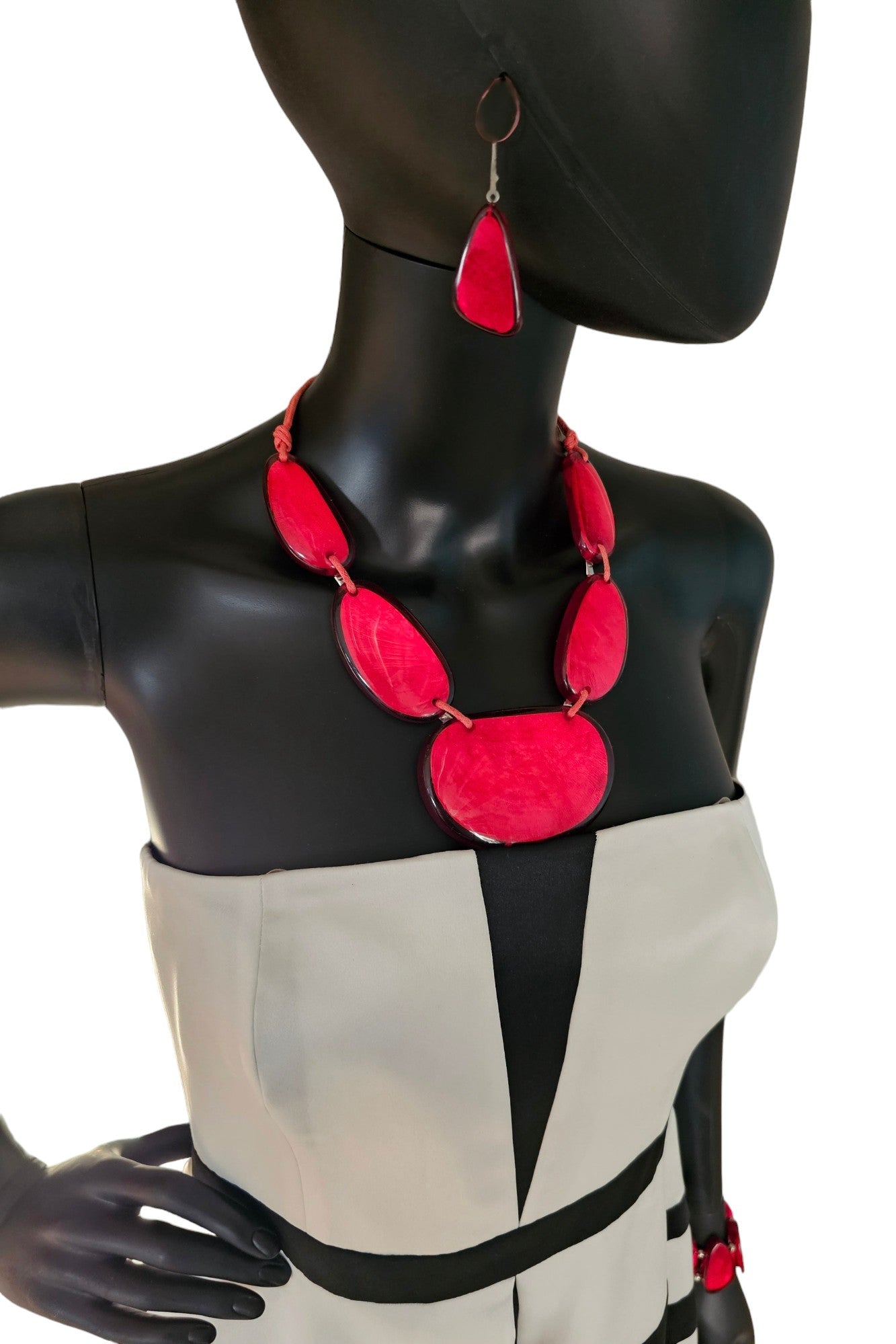 Black/White Stripe Strapless Cocktail Dress / Party Dress