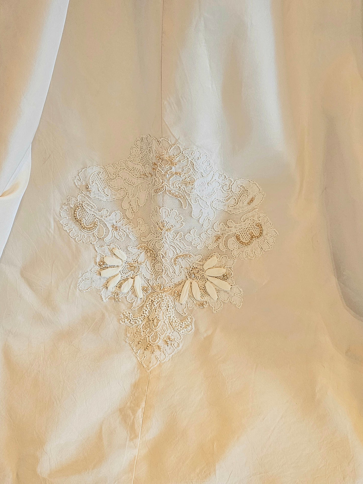 50s cream silk wedding gown