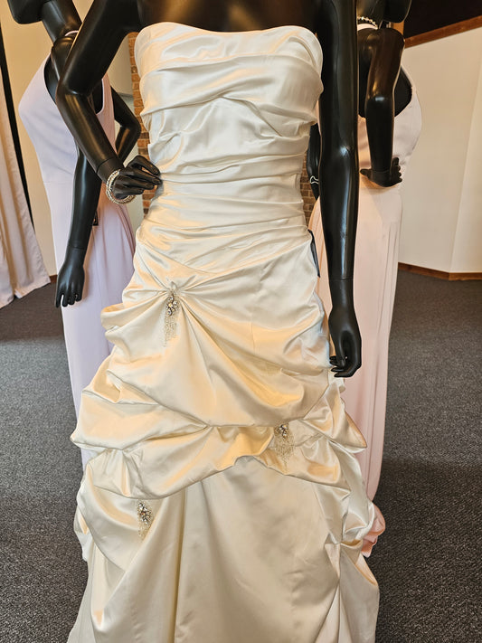 Allure Satin Diamond Tuck Wedding Gown