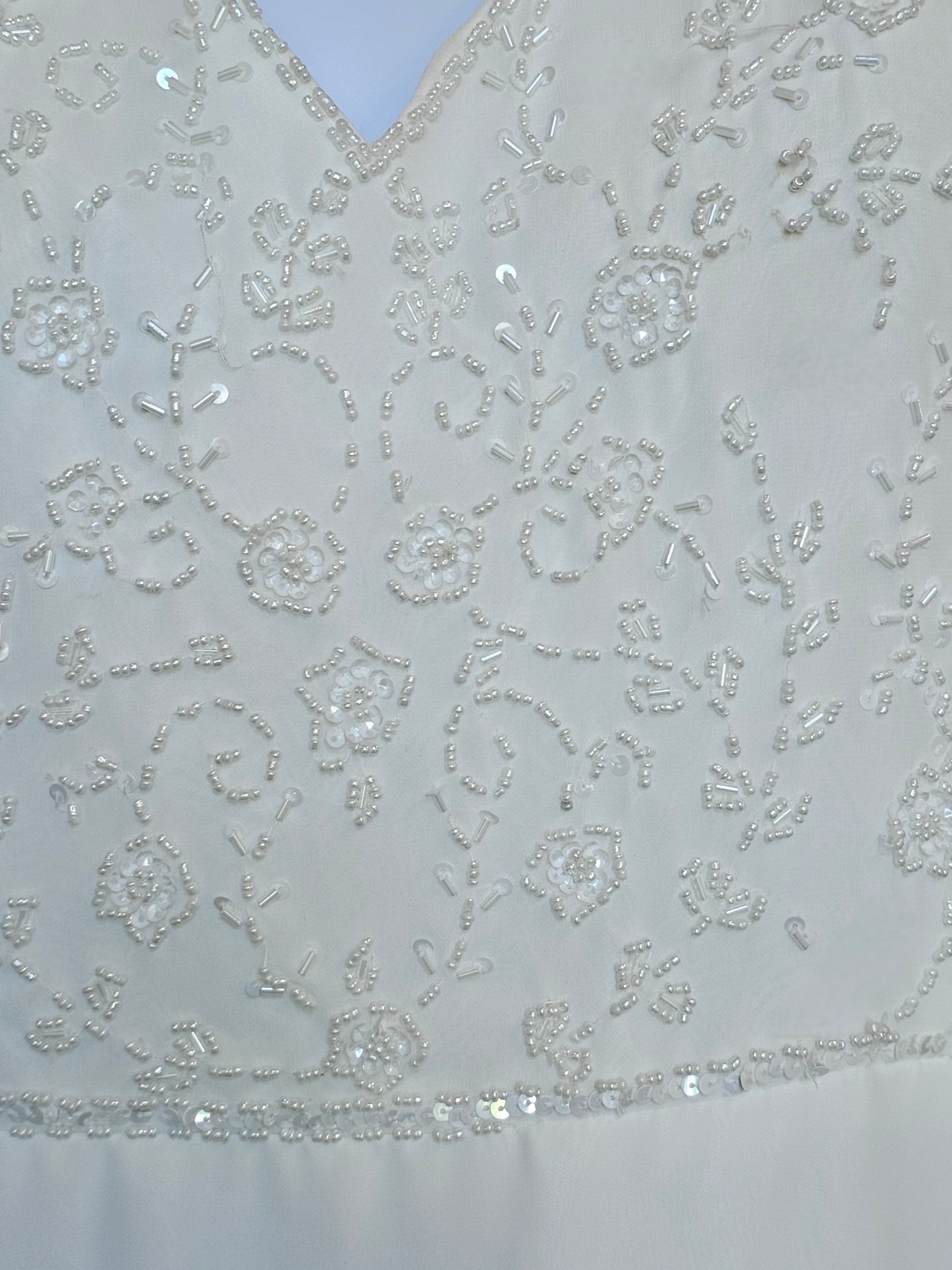 Adrianna Papell Chiffon Wedding Gown Beaded Empire