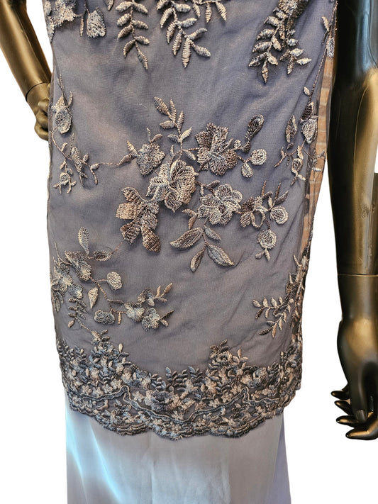 Sky Blue Lace Overlay Short Dress