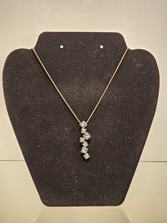 Sky Blue Crystal Pendant Necklace