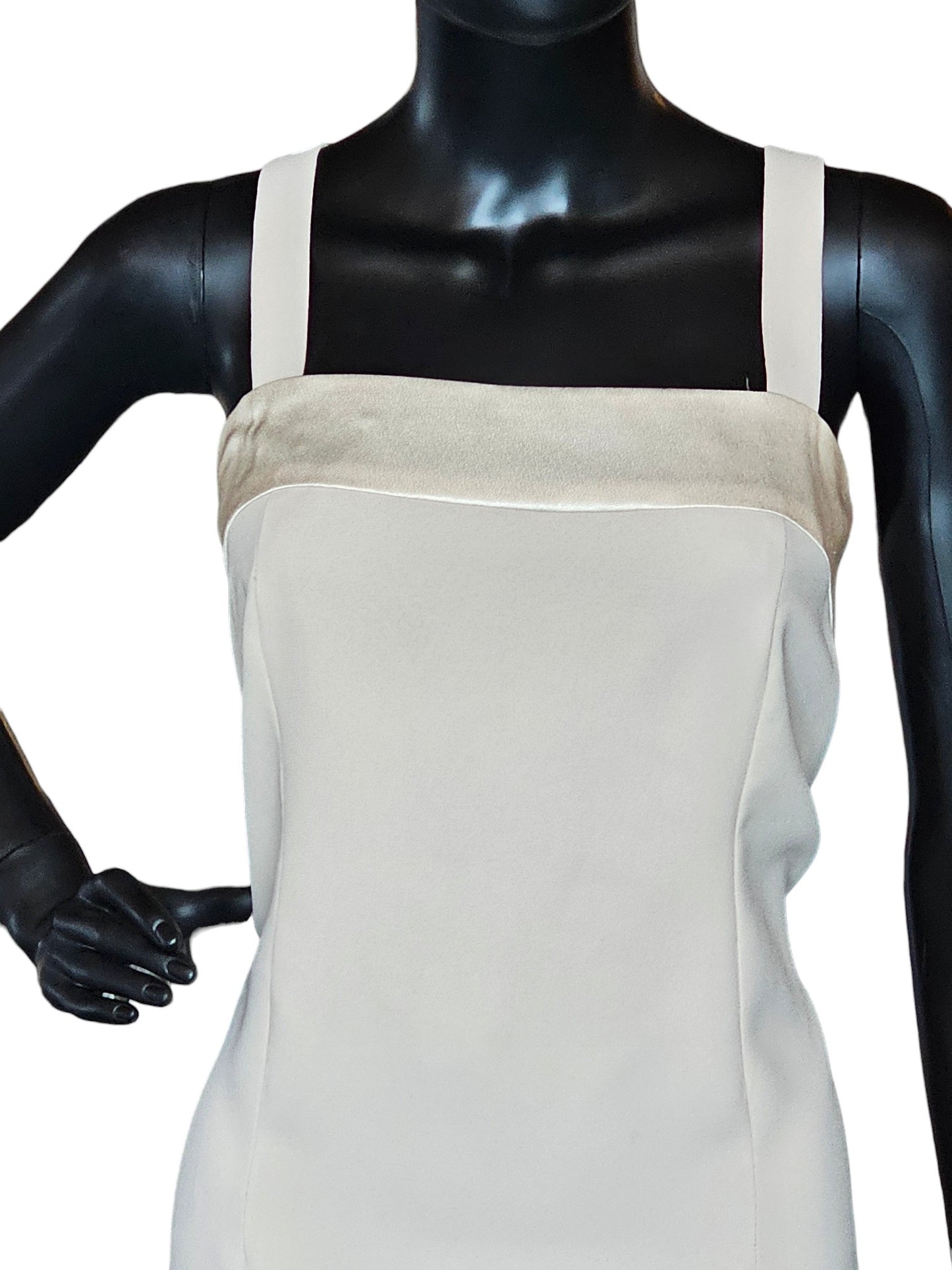 Biscuit Straight Cut Dress with Cropped Jacket