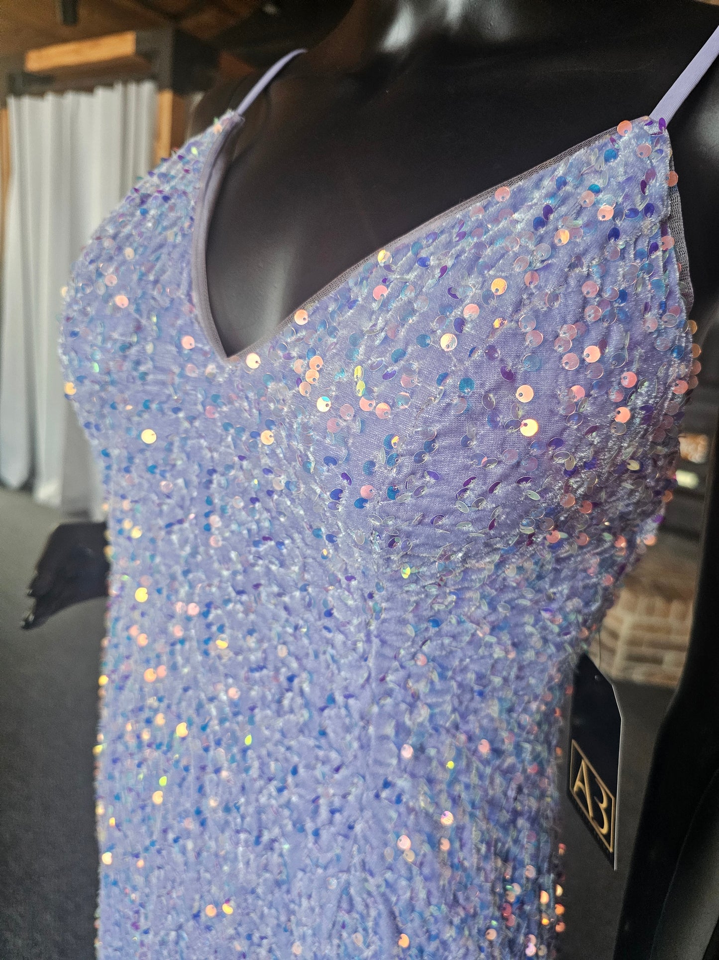 Lavender Velvet Iridescent Sequins