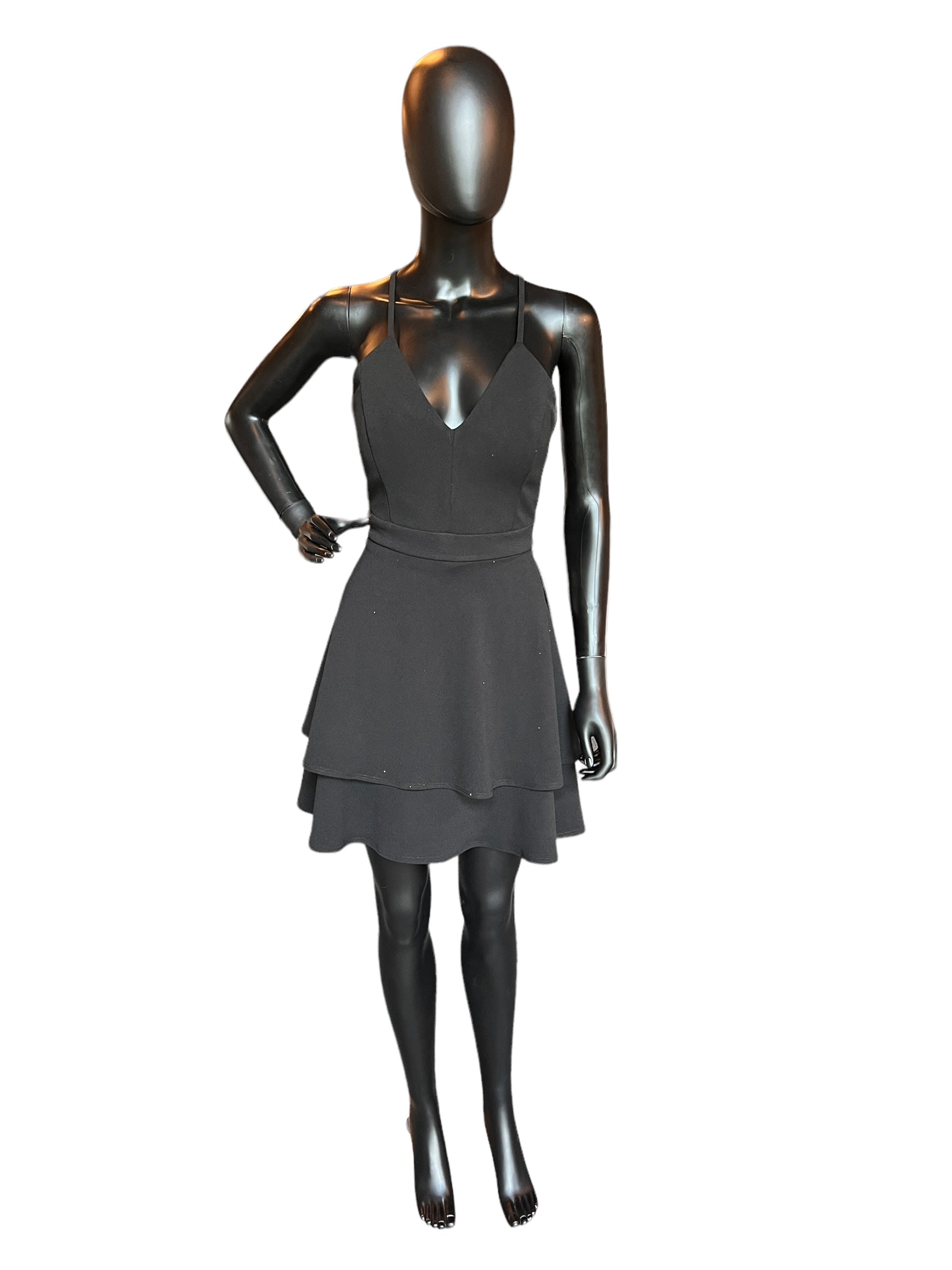 Black Lace Racerback Halter Cocktail Dress Black Lace Racerback Halter Cocktail Dress