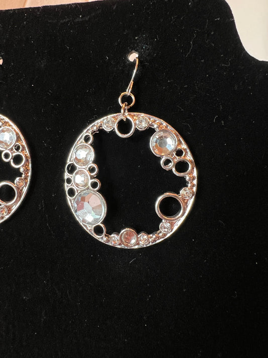 Silver/Crystal Circles Earring