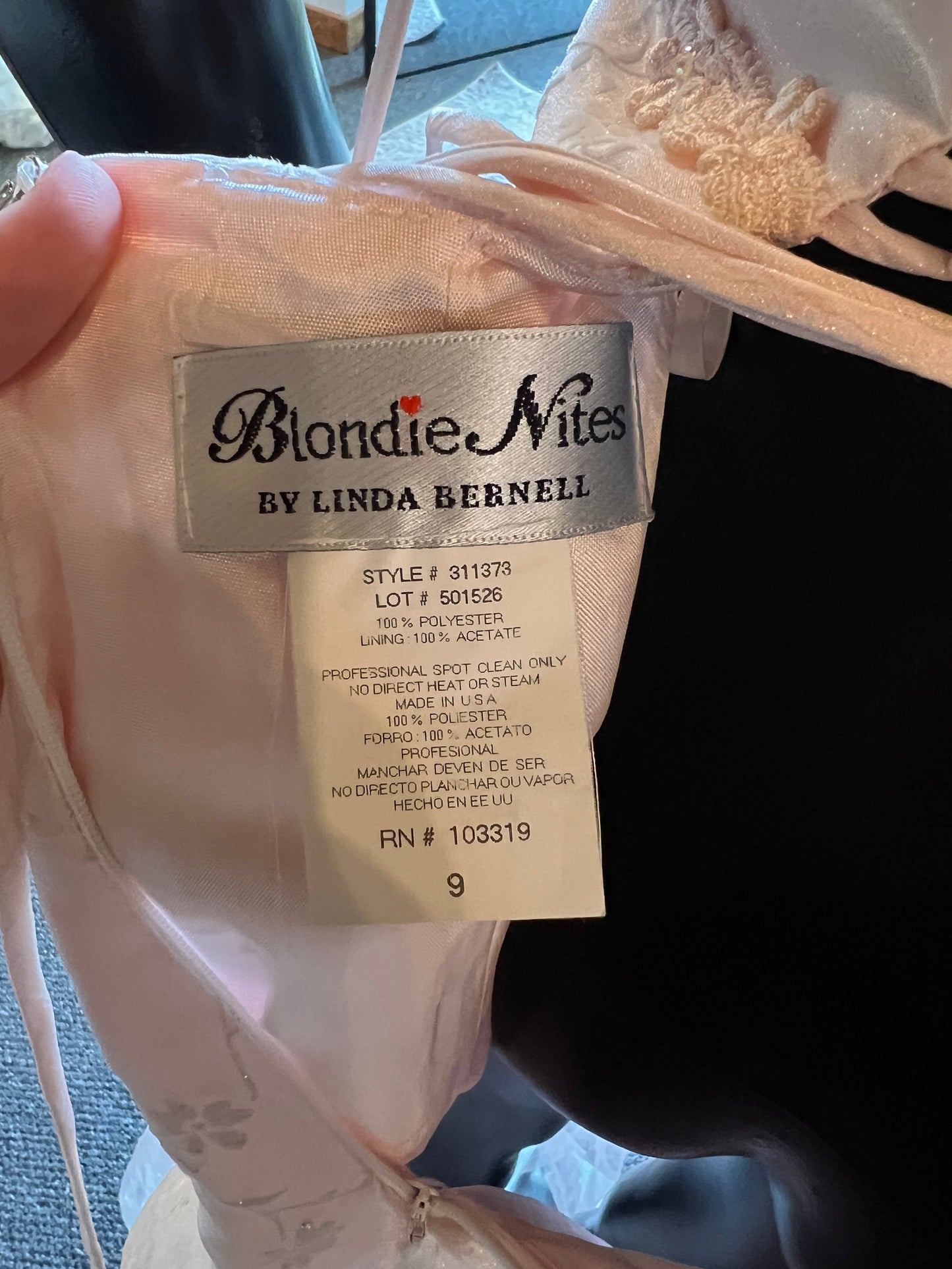 Pink Sparkle Organza Prom Dress