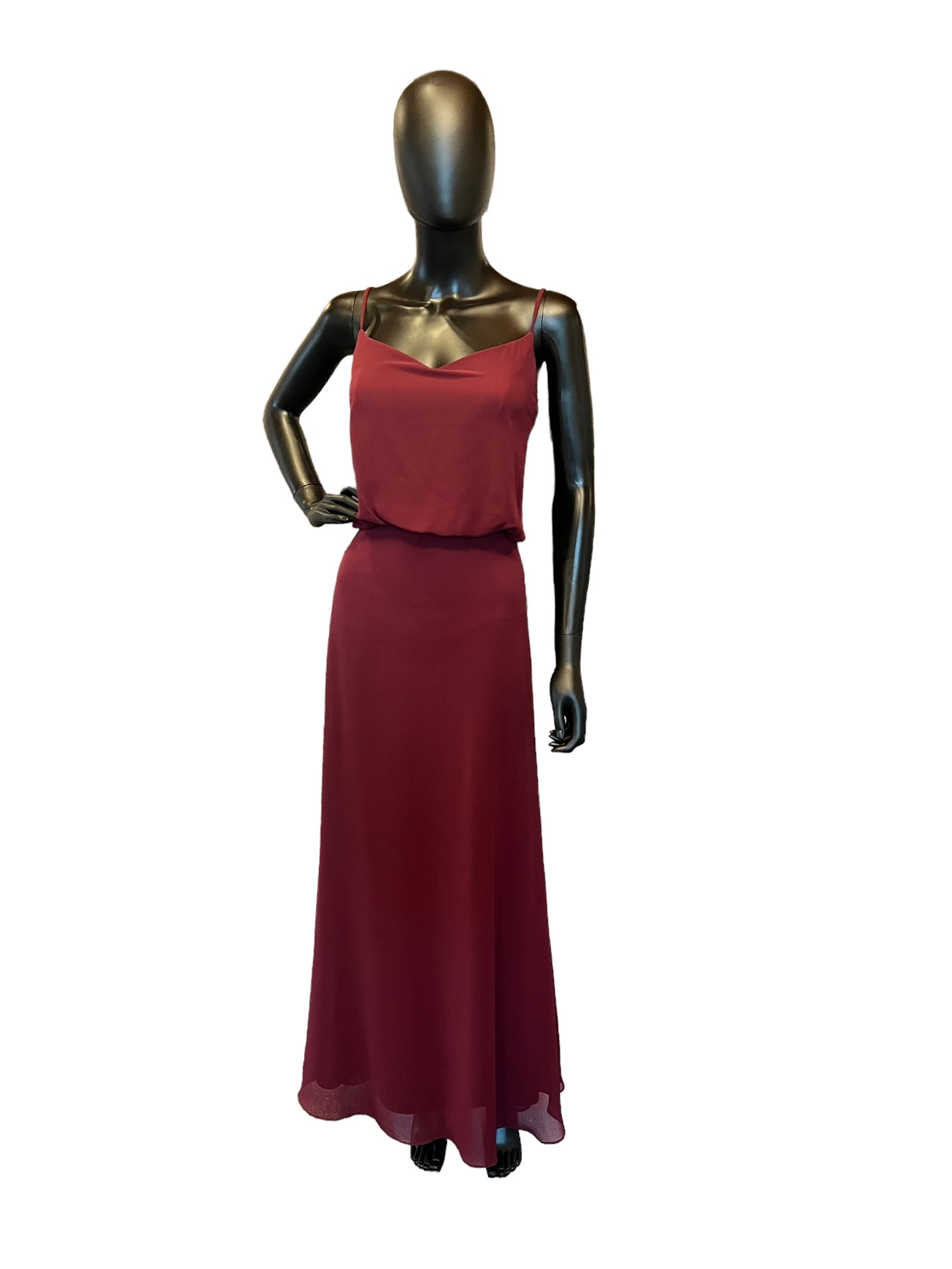 Bill Levkoff Chiffon Wine Blouson Style Full Length Formal Gown Bill Levkoff Chiffon Wine Blouson Style Full Length Formal Gown