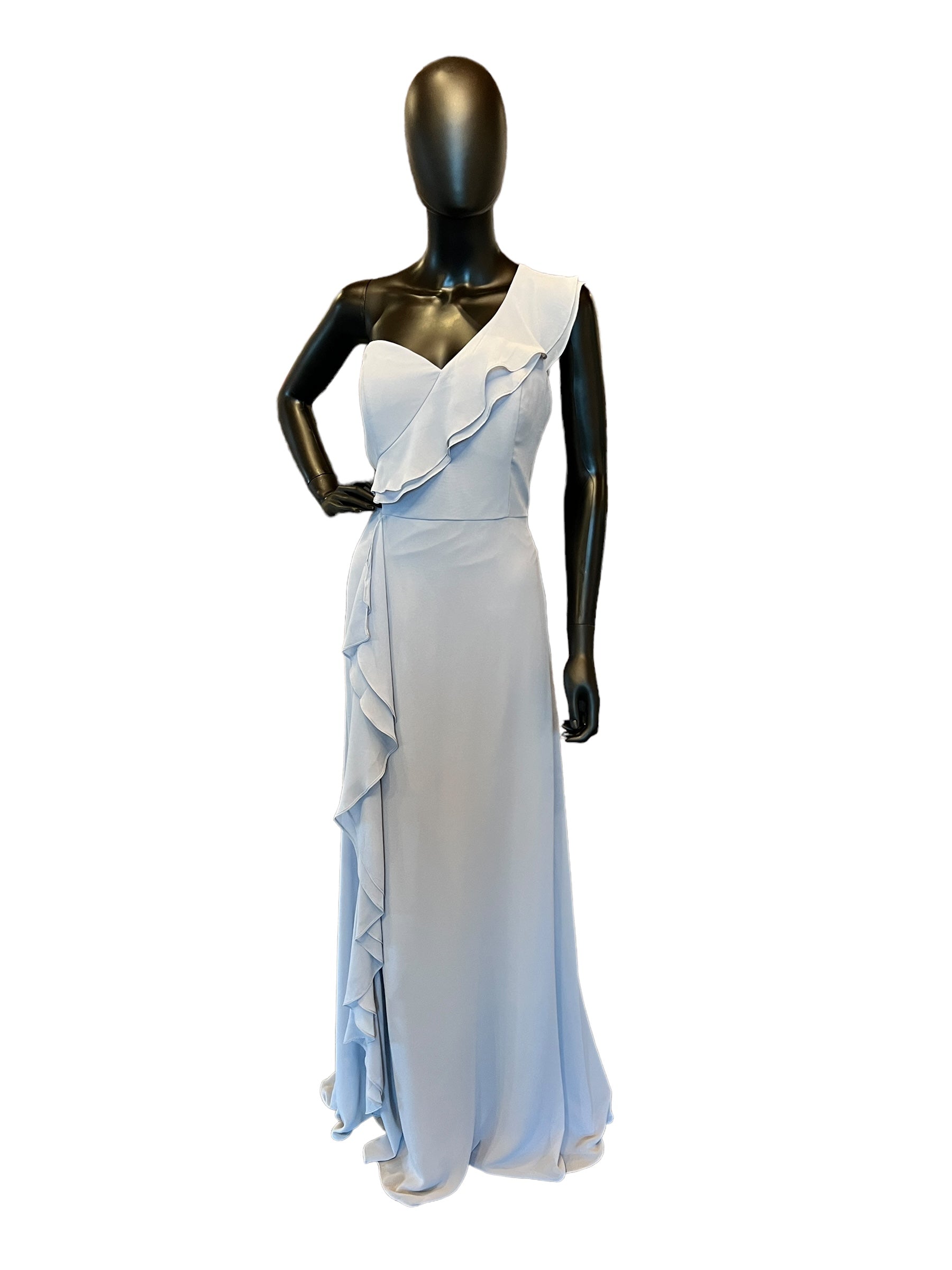 Hayley Paige Chiffon Platinum Maxi Formal Dress Arabella Bridal Hayley Paige Chiffon Platinum Maxi Formal Dress Arabella Bridal