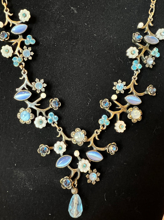 Soft Blue Floral Necklace