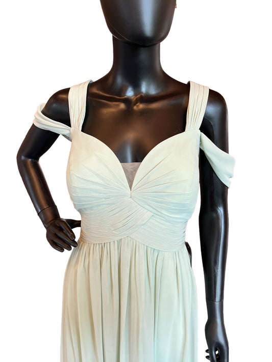 Mint Green V-Neck Formal Dress