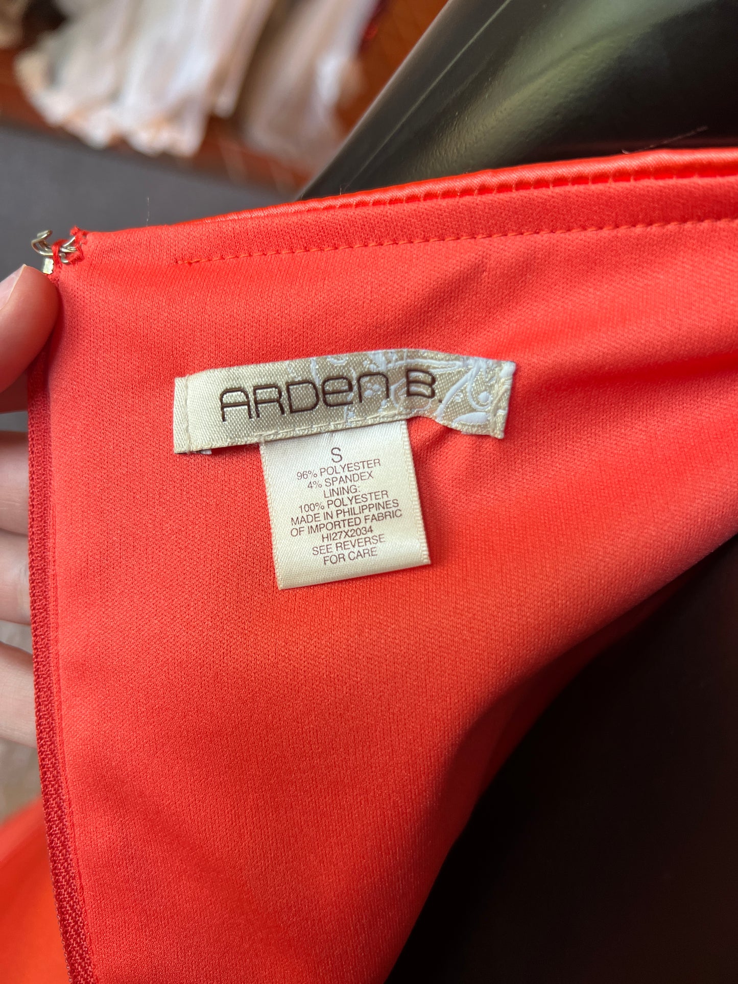 Coral Satin Spaghetti Strap Cocktail Bodycon Dress - Arden B