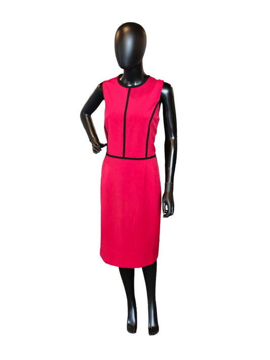 Red/Black Piping Mid Length Sheath Dress - Black Label by Evan Picone NWT