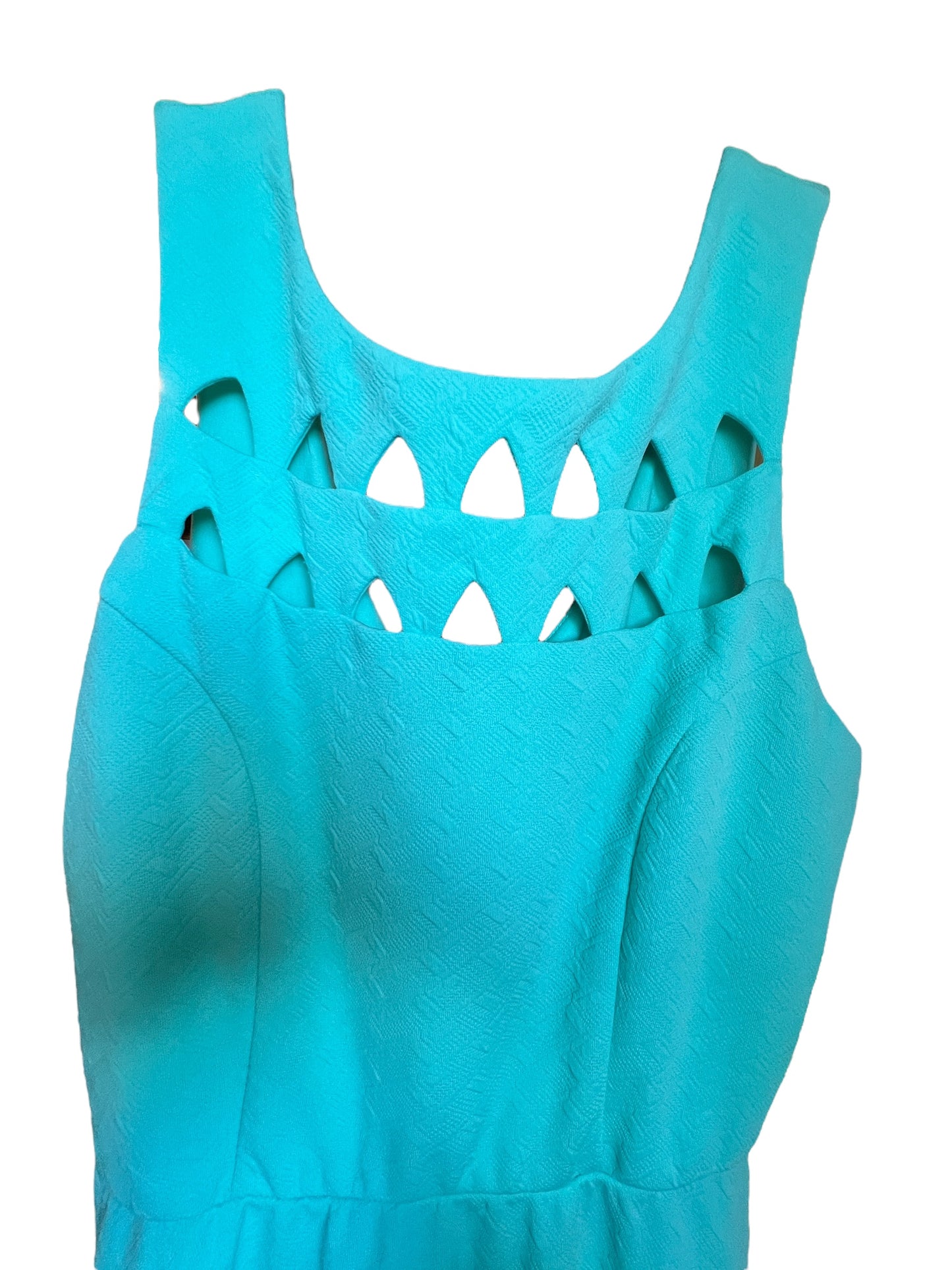 Turquois Peekaboo Neckline Short Cocktail Dress
