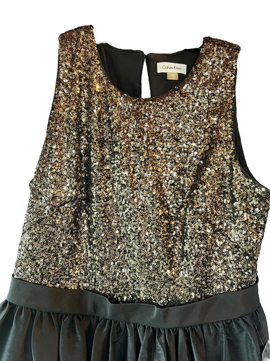Gold Sequin Calvin Klein Short Cocktail Dress / Party Dress