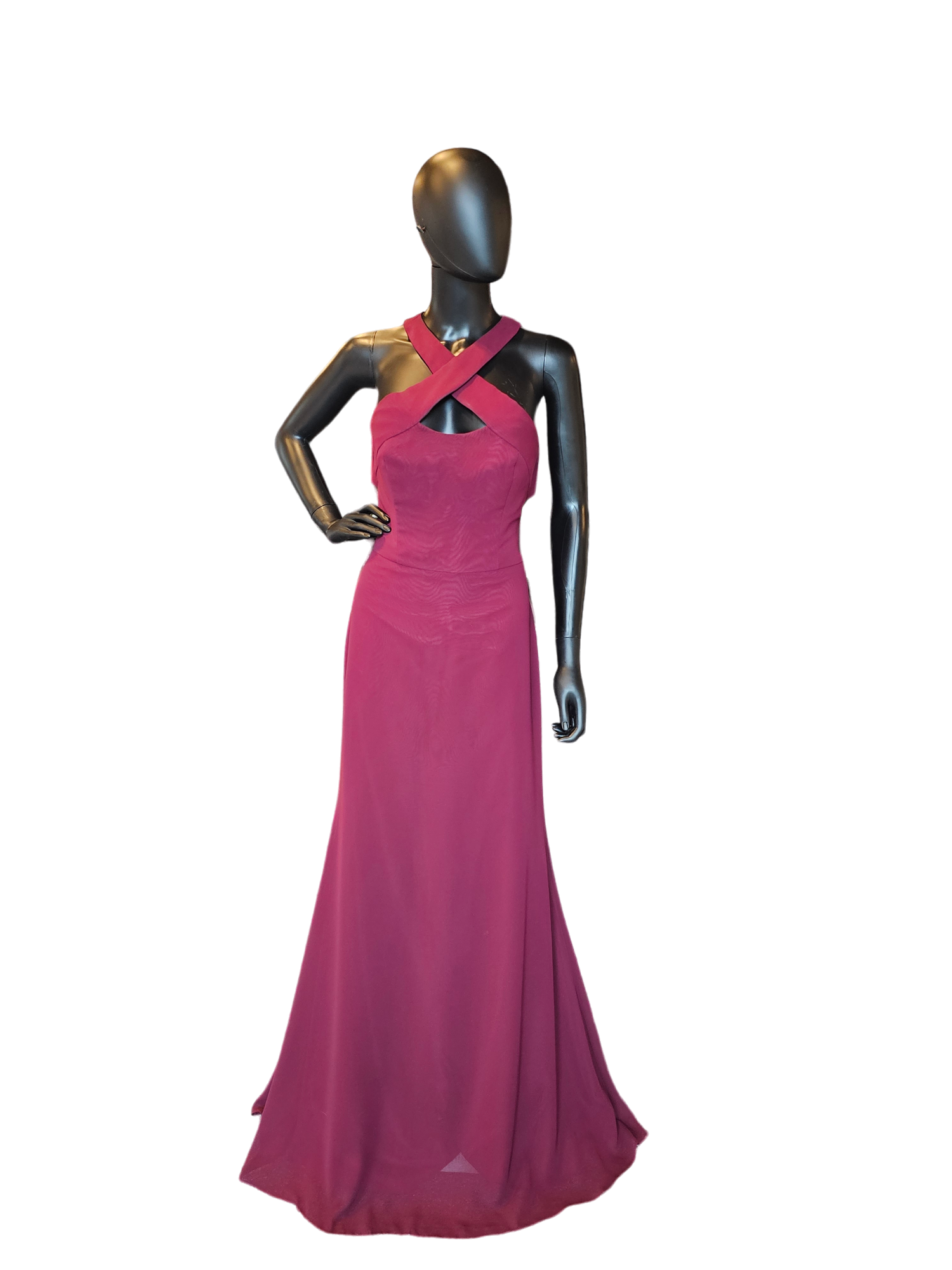 Burgundy Chiffon - Hayley Paige - Bridesmaid Full Length Formal Gown Burgundy Chiffon - Hayley Paige - Bridesmaid Full Length Formal Gown
