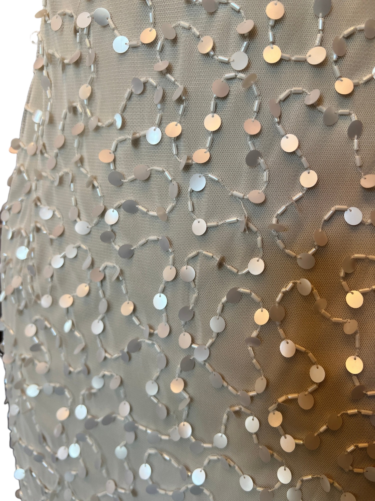 Adrianna Papell Short Ivory Beaded Cocktail Dress