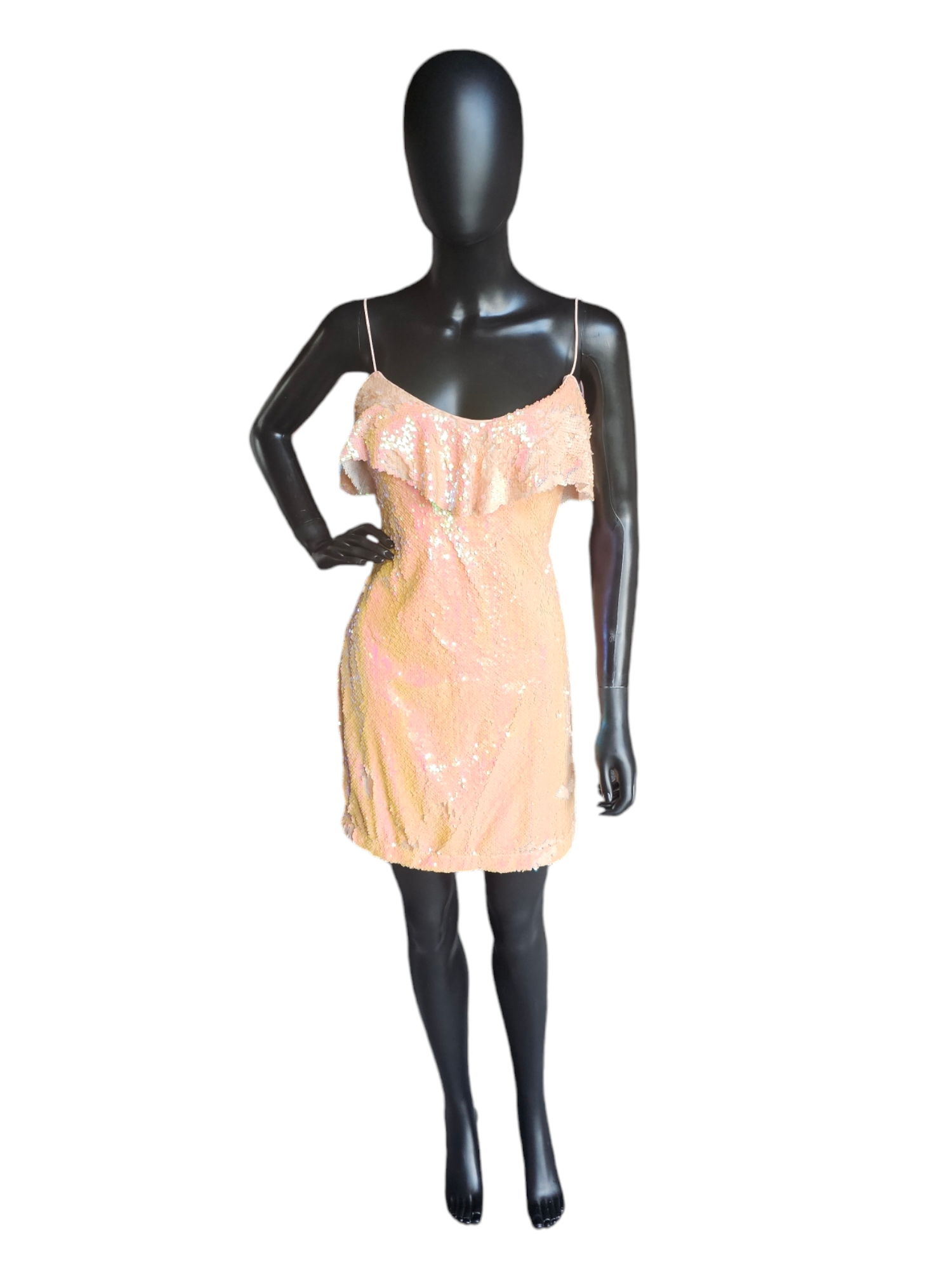 Peach Sequin Spaghetti Strap Dress - Lulus NWT Peach Sequin Spaghetti Strap Dress - Lulus NWT