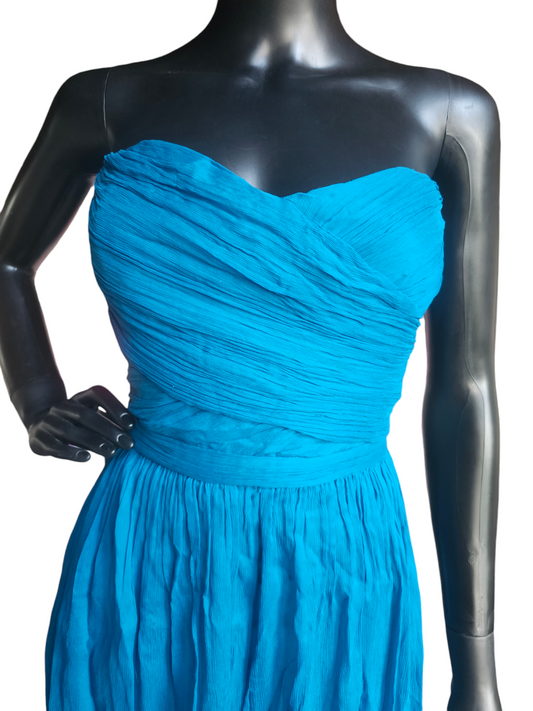 100% Silk Teal Cocktail / Party Dress
