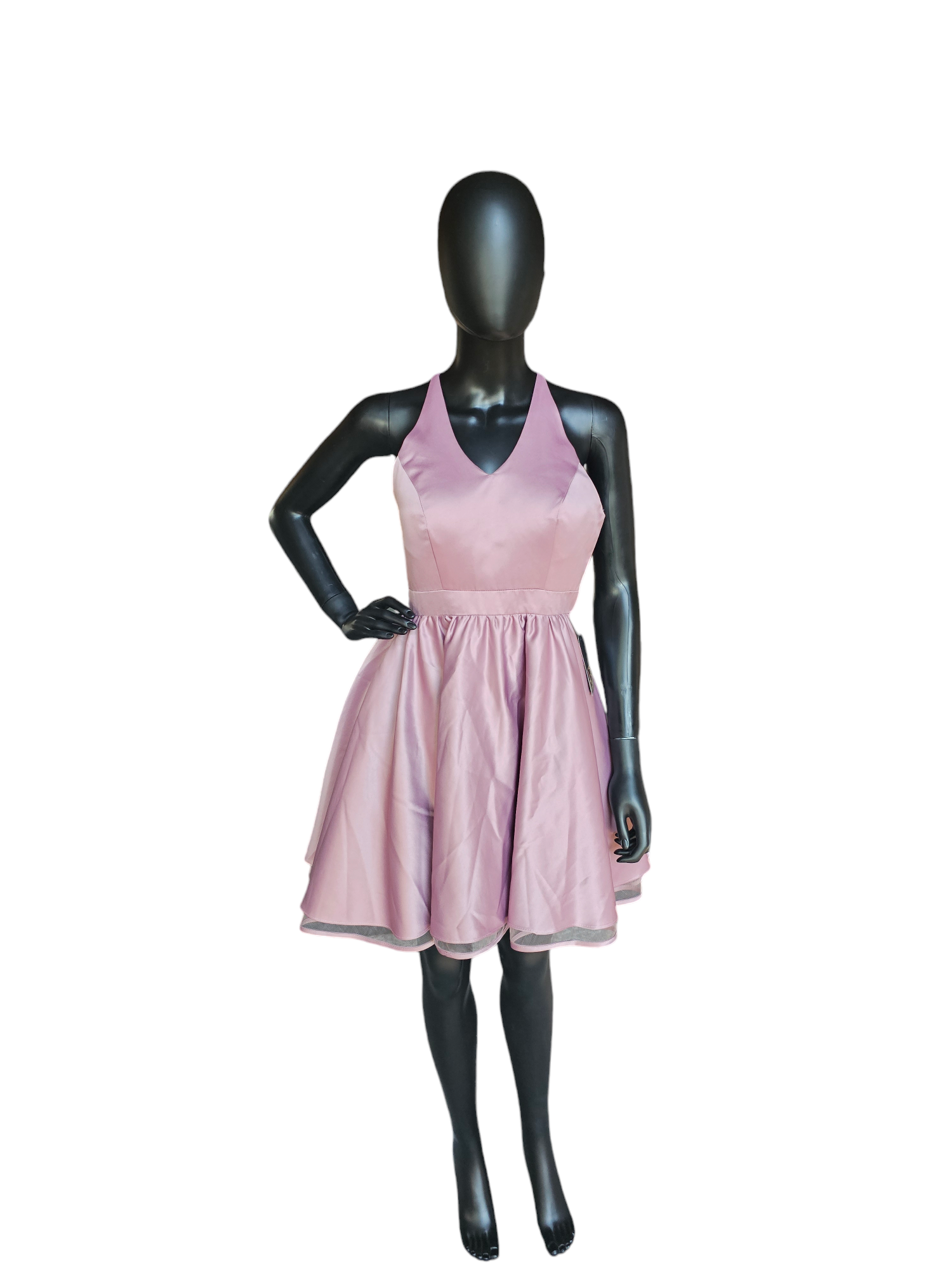Rose Lace Back Halter Dress - Prom Girl Rose Lace Back Halter Dress - Prom Girl