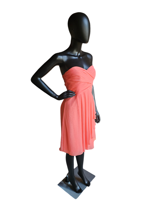 Davids Bridal Coral Strapless Chiffon