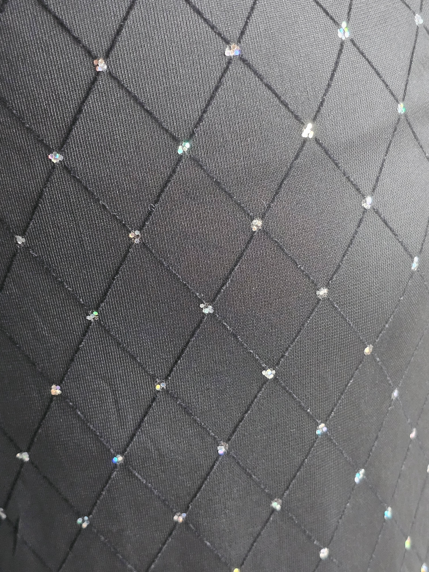 Black Halter Diamond Pattern Cocktail Dress / Party Dress - R&M Richards