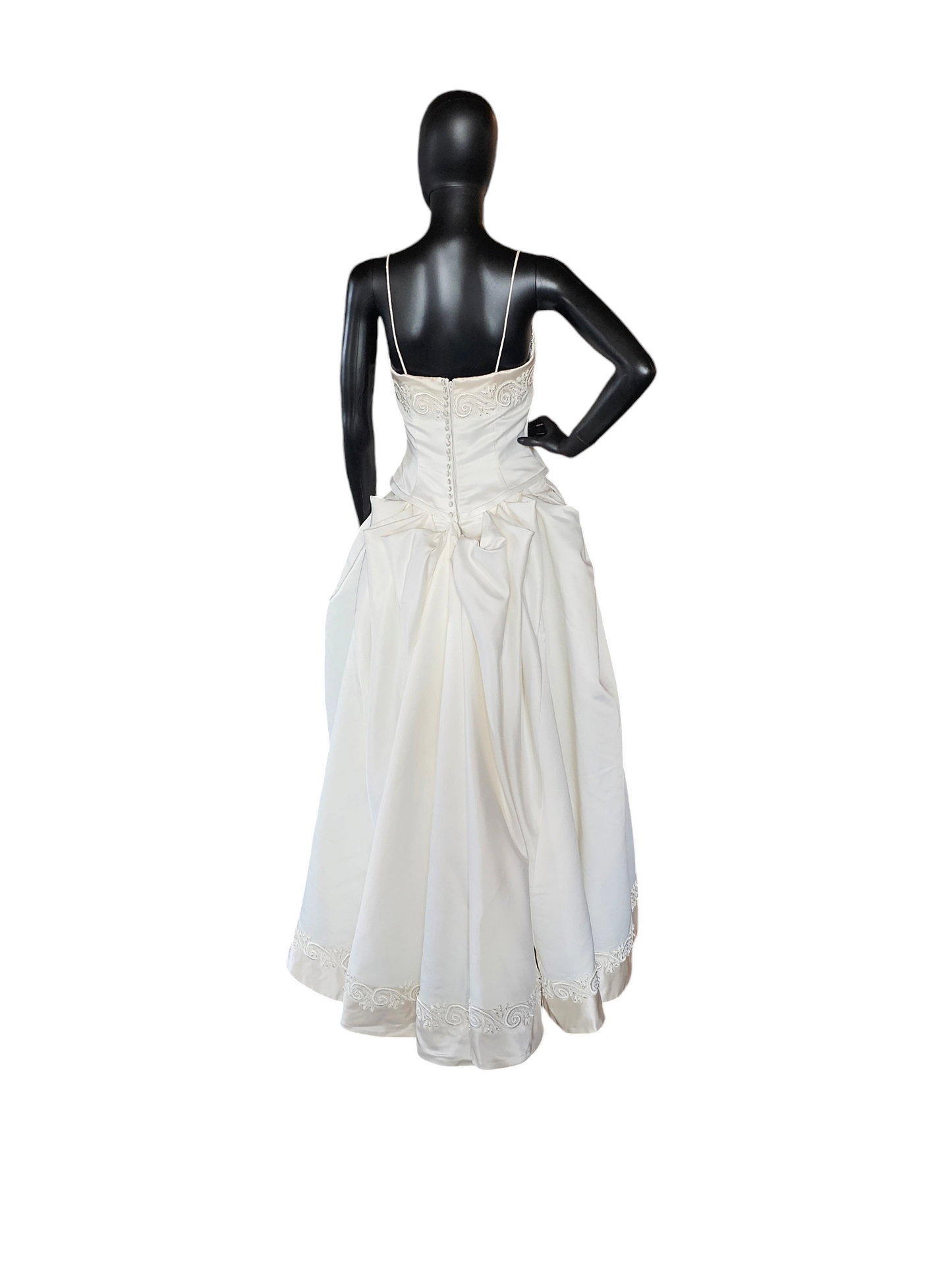 Ivory/Champagne Satin Wedding Gown