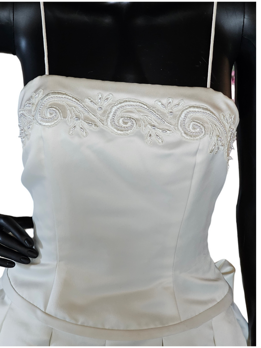 Ivory/Champagne Satin Wedding Gown