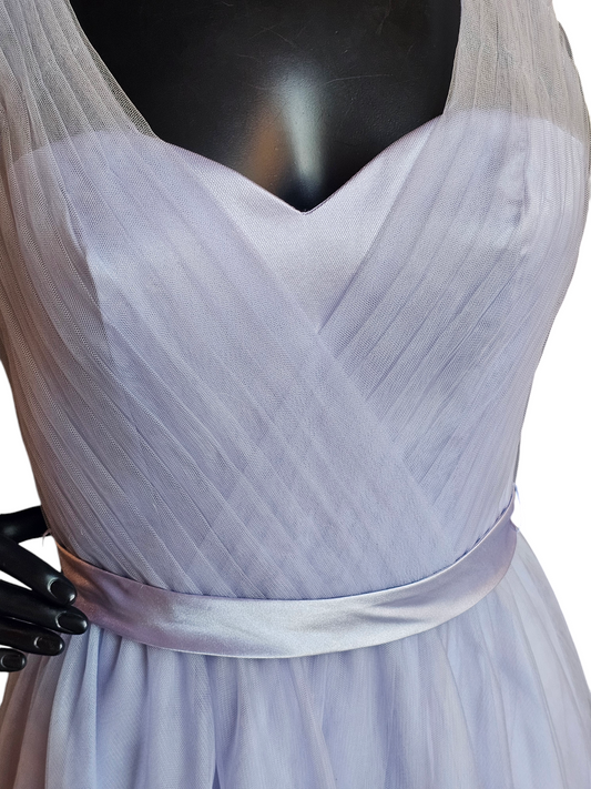 Mori Lee Lilac Tulle Illusion Full Length Gown