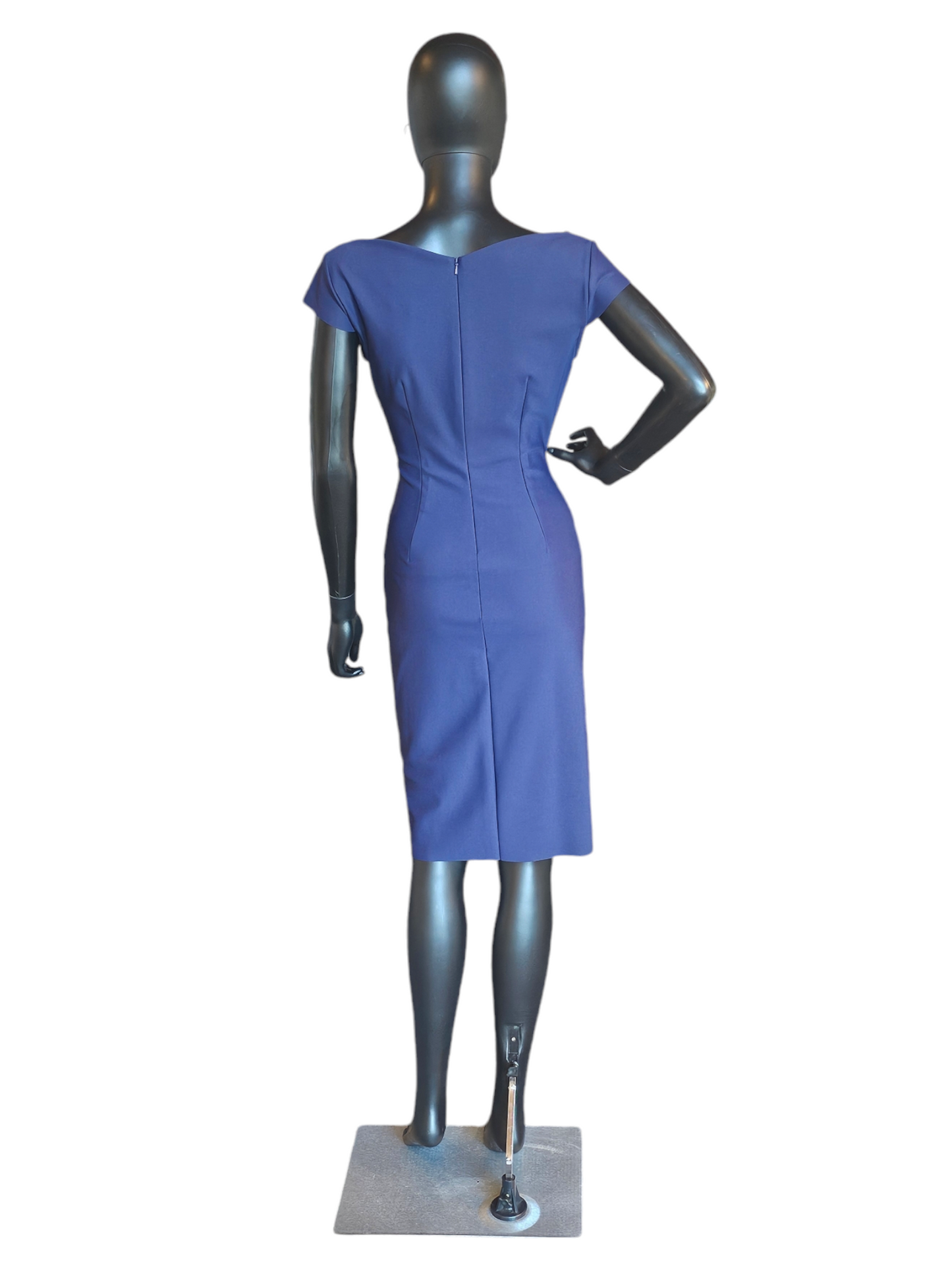 Navy Side Embellish Cap Sleeve Cocktail Dress - Alex Evenings