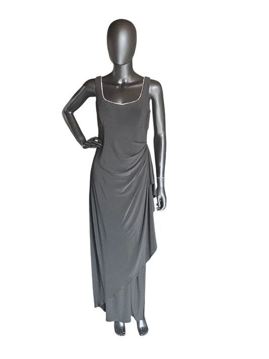 Black Stretch Jersey Rhinestone W/Jacket Formal Dress - Alex Evening