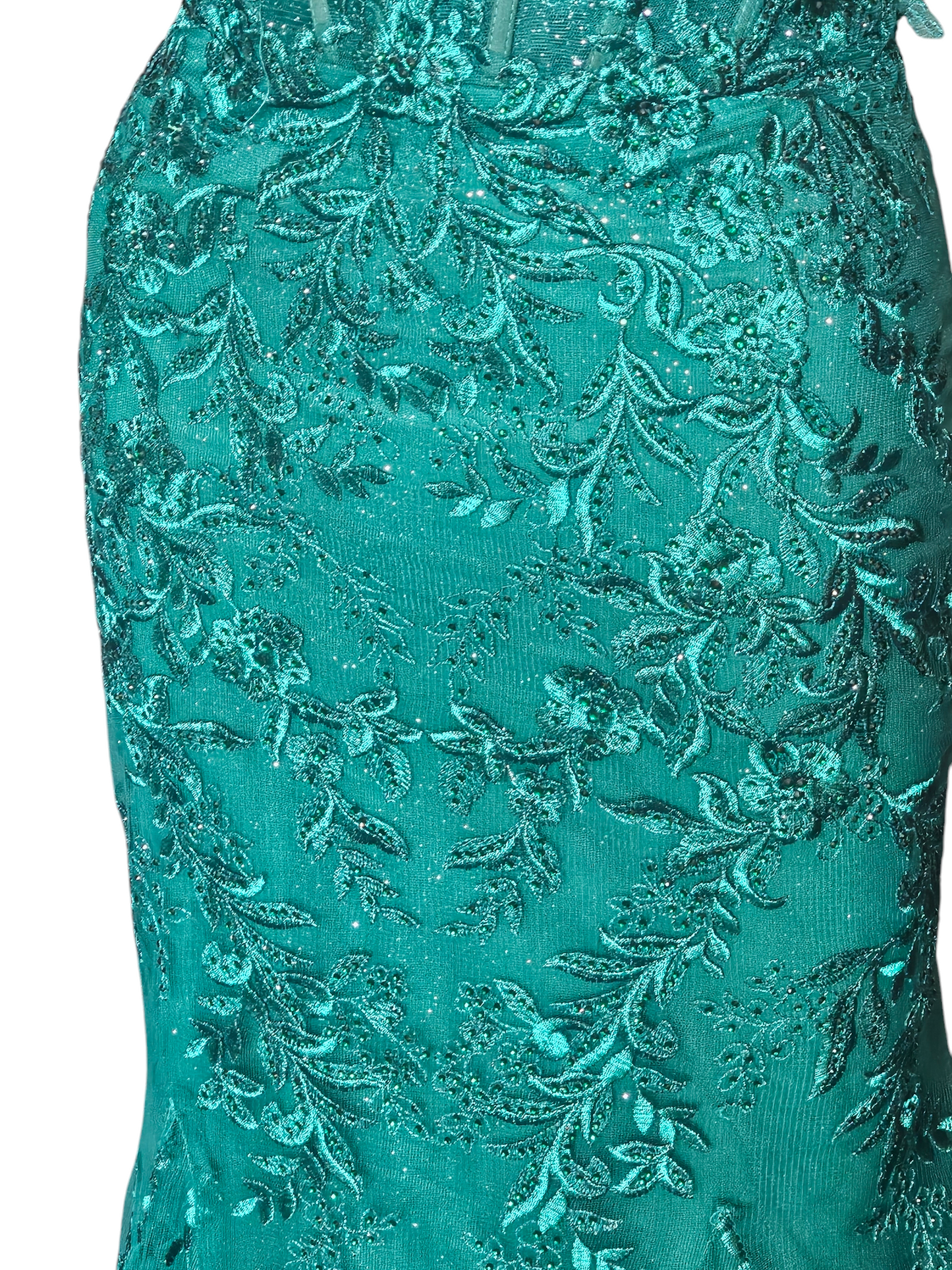 Forest Green Sequin Maxi Formal Gown W/Train - ew35010 - Ellie Wilde