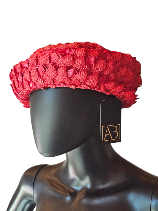Vintage Red Woven Hat