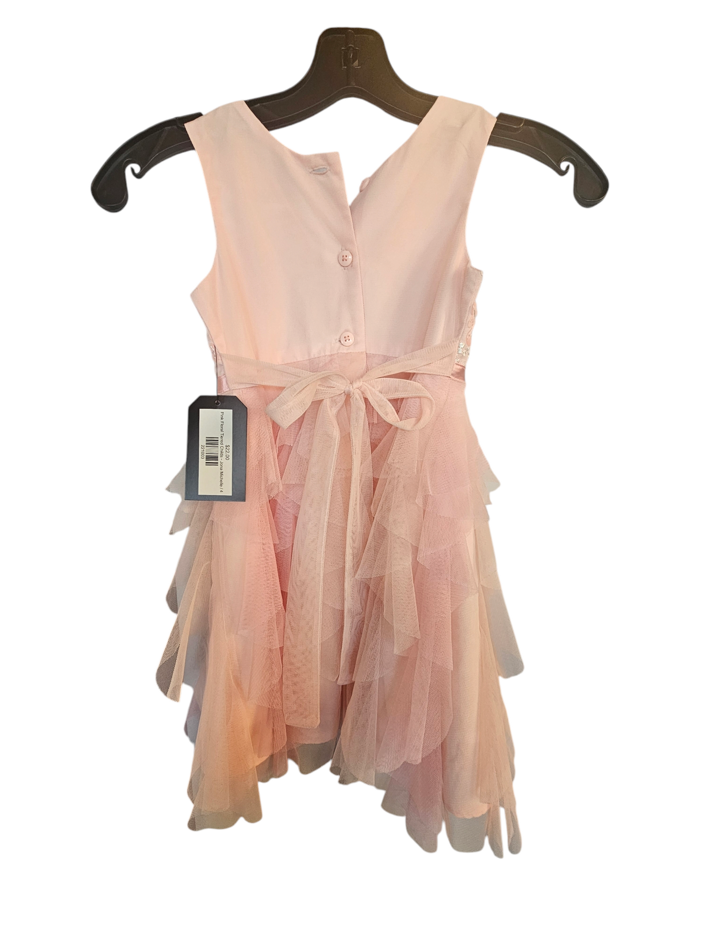 Pink Floral Tiered Childs Dress - Jona Michelle