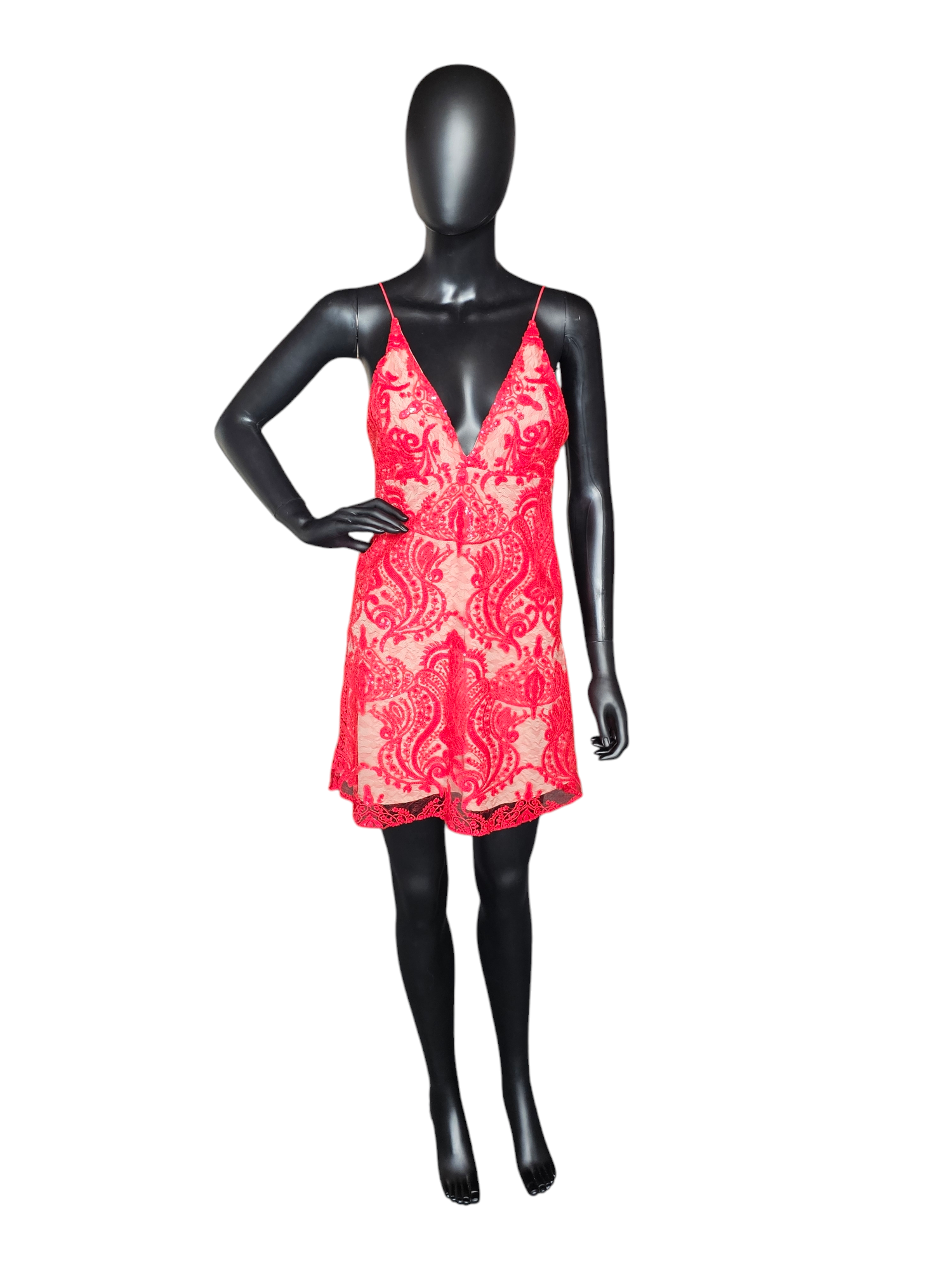 Red Sequin & Lace/Caramel Party Dress - Free People Arabella Bridal Red Sequin & Lace/Caramel Party Dress - Free People Arabella Bridal