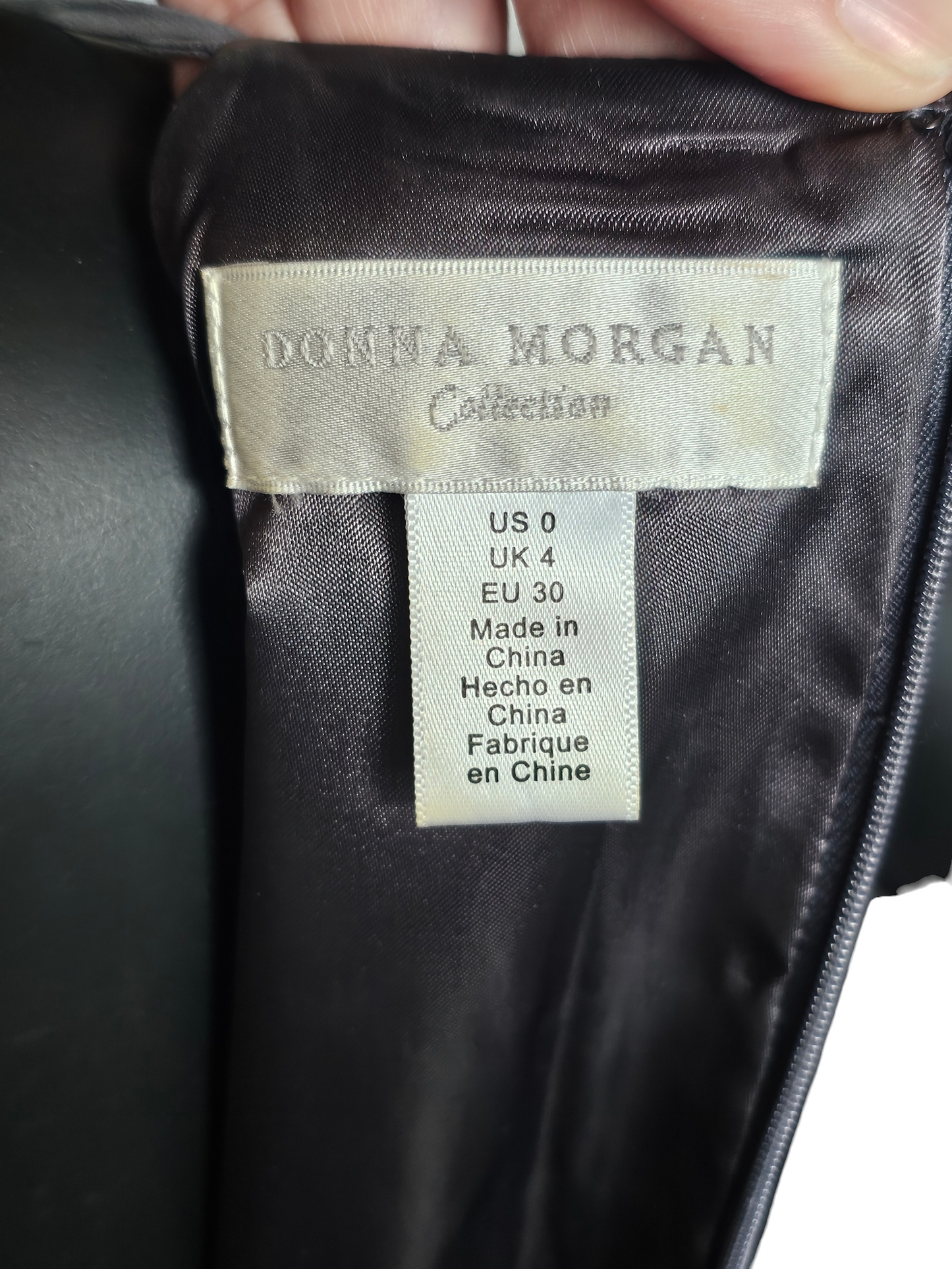 Grey Chiffon Gathered Waist Halter Formal Gown - Donna Morgan