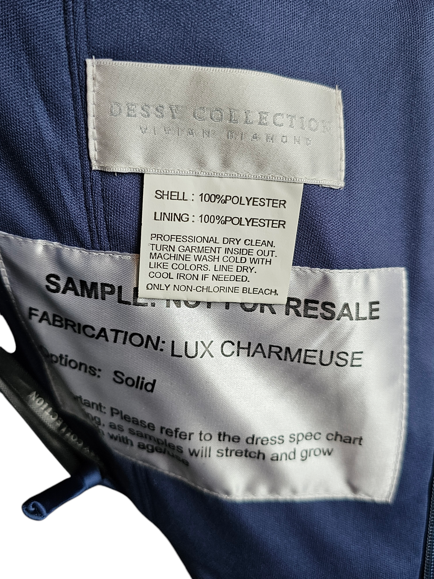 Dessy Sofia Blue Lux Charmuse Formal Gown