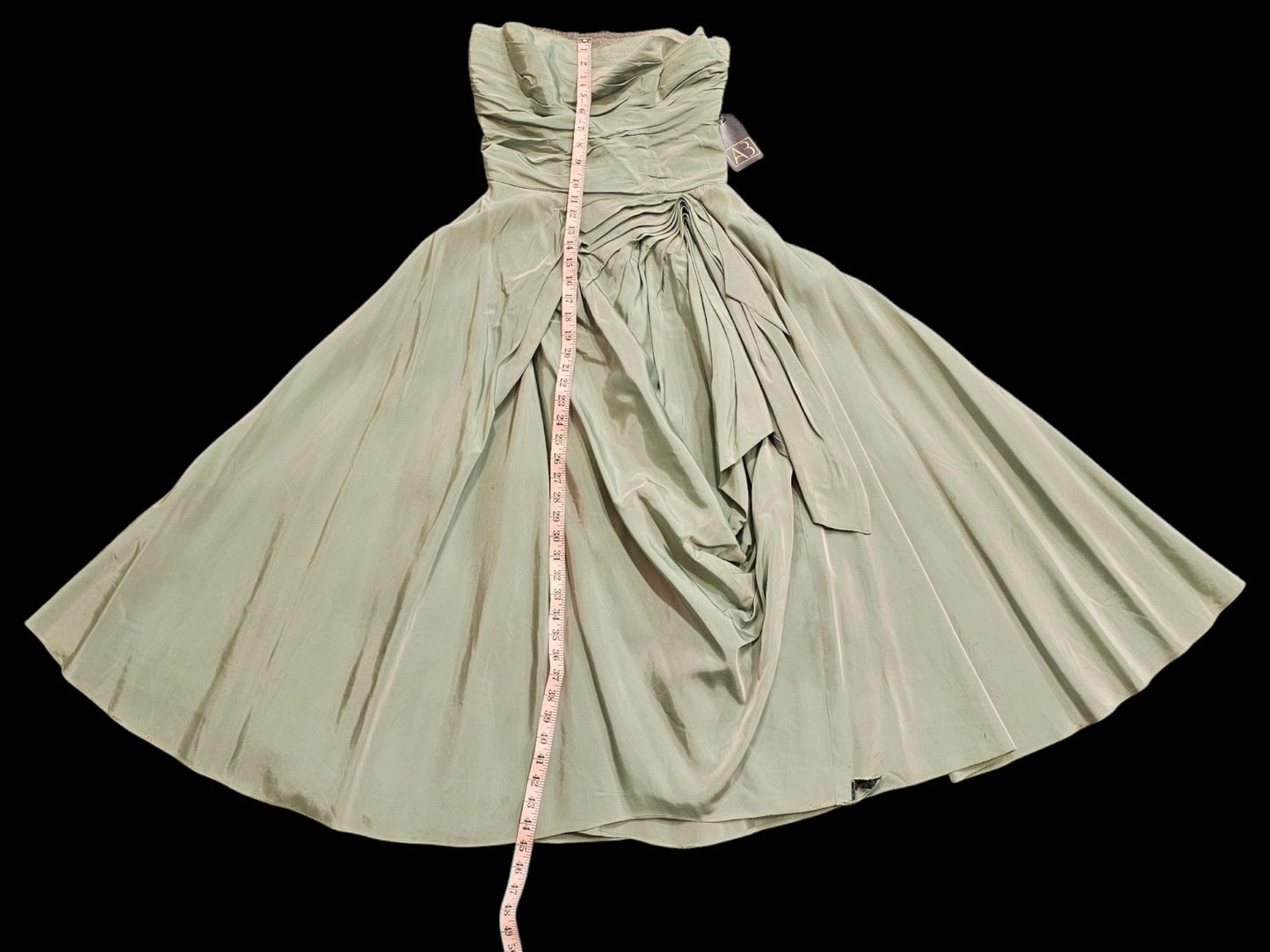 Vintage 50s Teal Taffeta Party Dress / Evening Gown