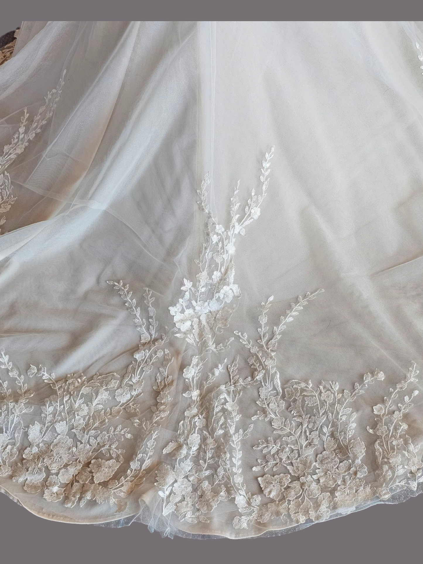 Blush Illusion Bodice Fit and Flare Scoop Back Wedding Gown - Stella Couture