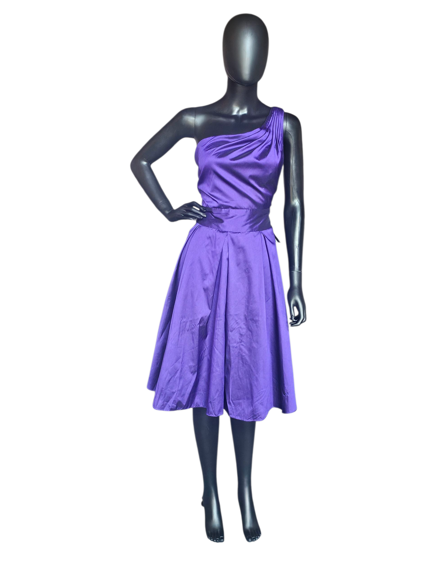 Purple Taffeta One Shoulder Party/Cocktail Dress - Kennedy Blue