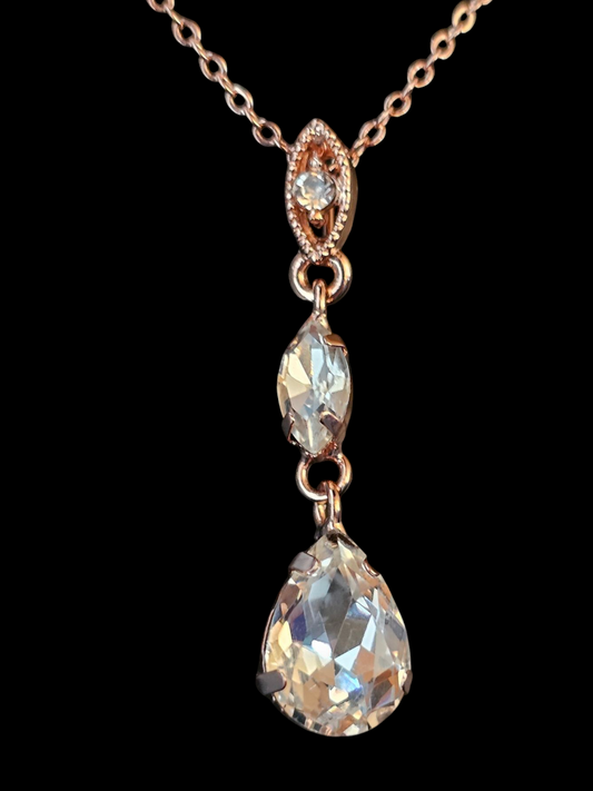 Rose Gold Chain Teardrop Necklace