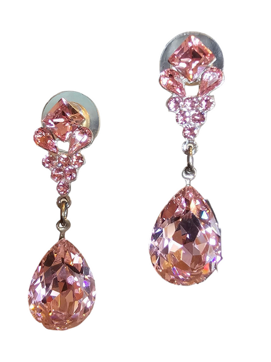 Large Pink Teardrop Earring