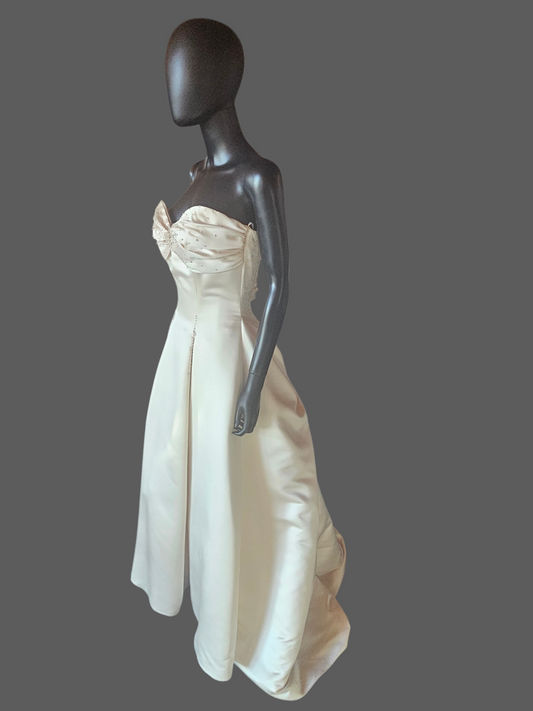 Champagne Strapless Satin - Maggie Sottero