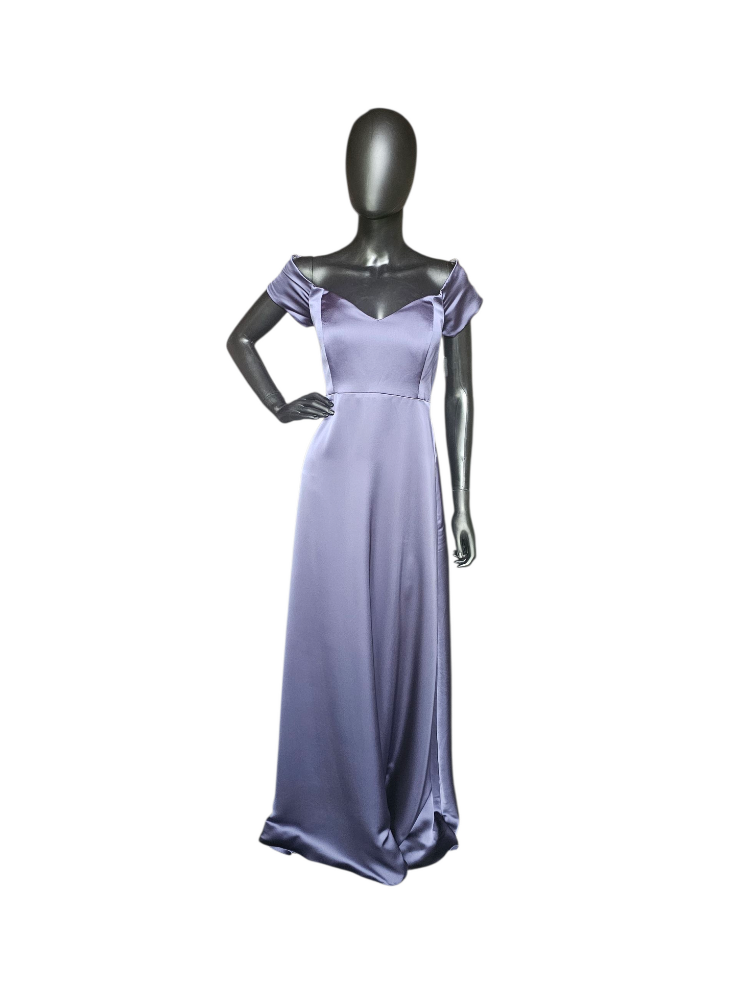 Off Shoulder Dusk Silky Satin Maternity Formal Gown - Mori Lee