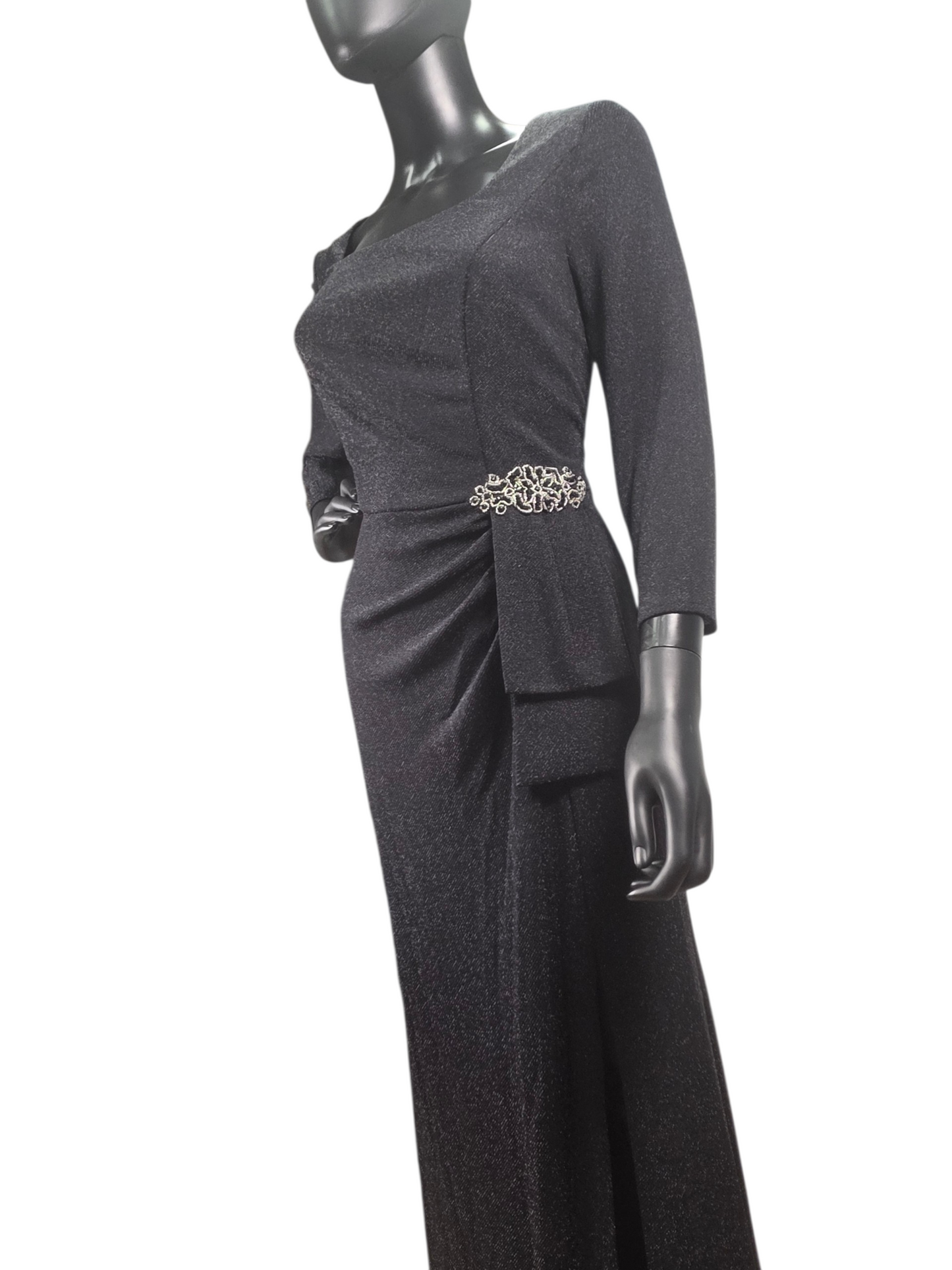 Black Shimmer Side Ruched - Alex Evenings