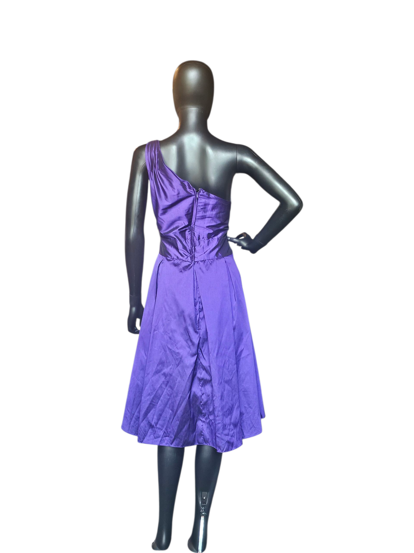 Purple Taffeta One Shoulder Party/Cocktail Dress - Kennedy Blue