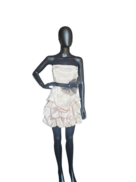 Pink Bubble Skirt W/Black Belt - City Triangles