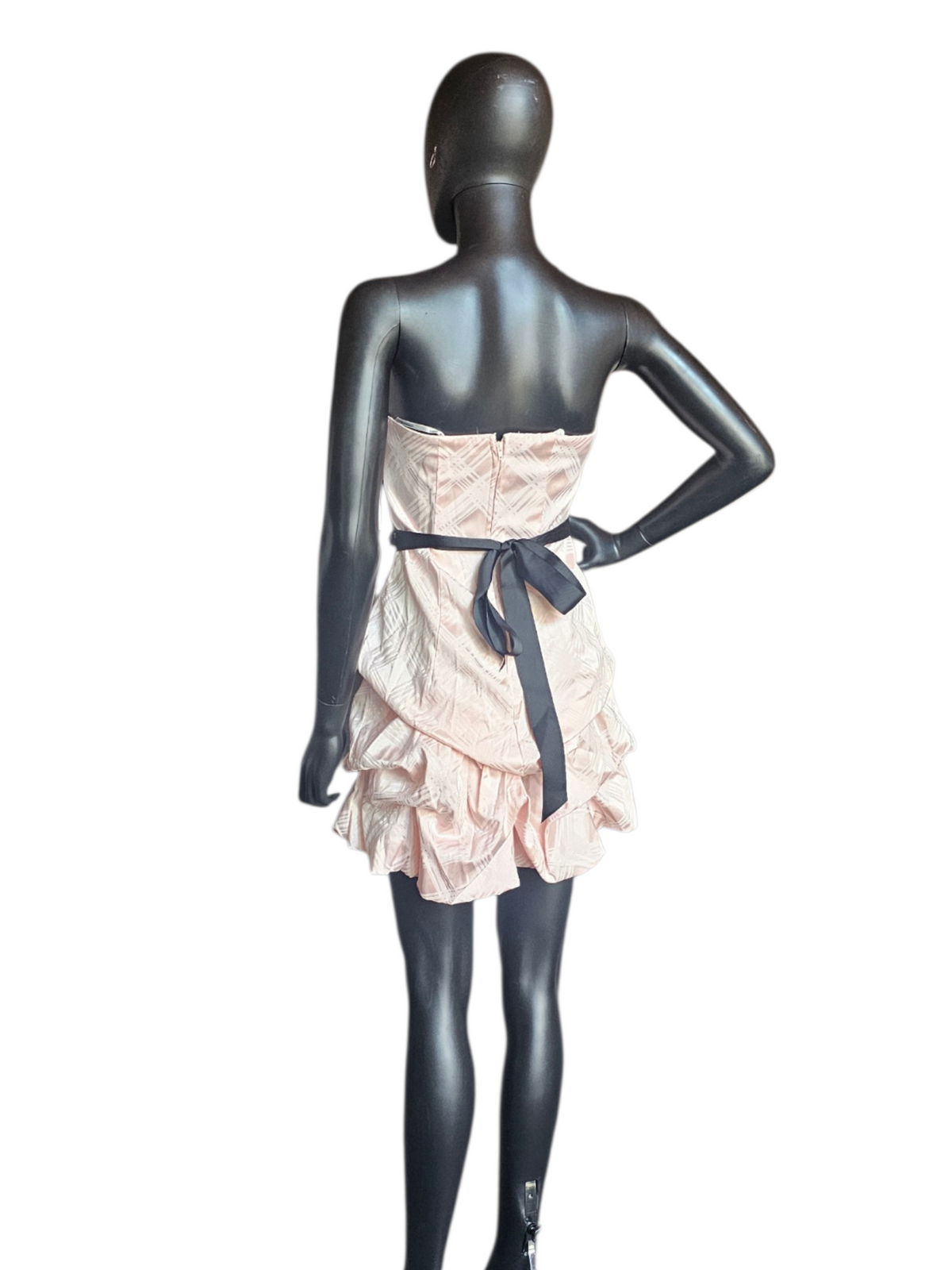Pink Bubble Skirt W/Black Belt Homecoming Dress - City Triangles