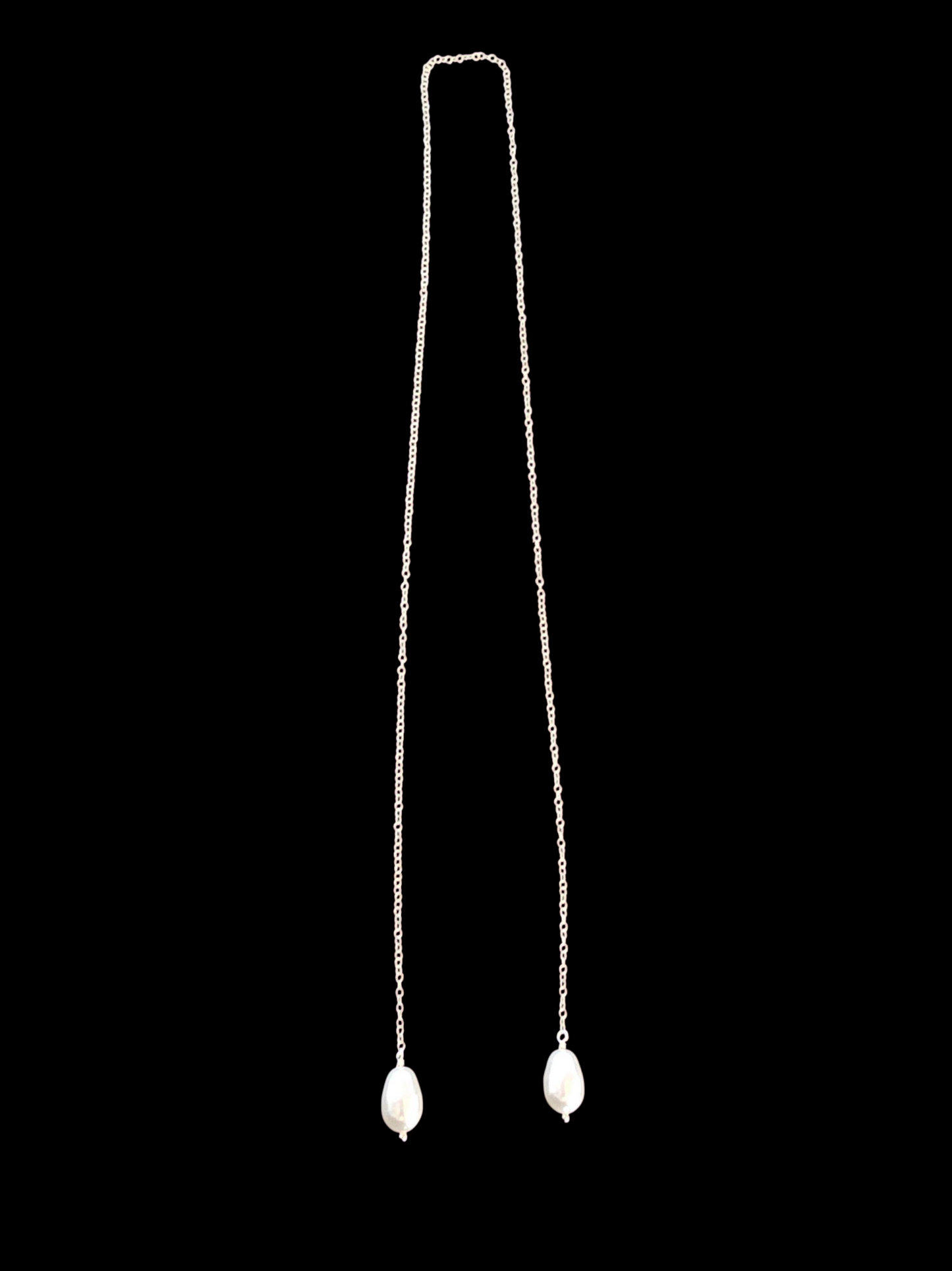 Faux Teardrop Pearl Tie Necklace